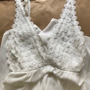 White Jumpsuit w Embroidered Details